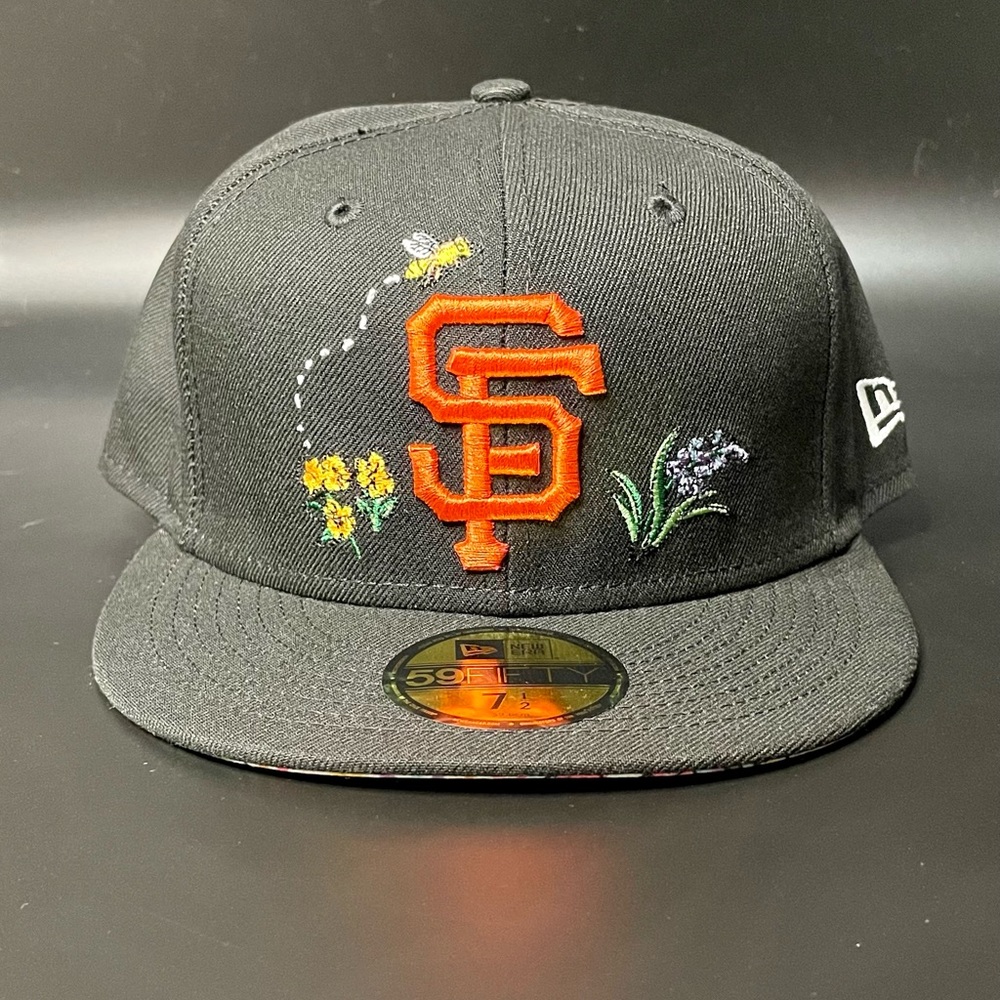 San Francisco Giants Fitted Hat New Era Watercolor Floral 59FIFTY Cap Sz 7 3/8